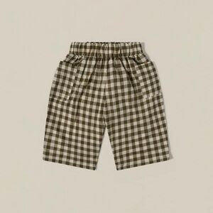 Organic Zoo Fisherman Organic Cotton Braided Gingham Pants | Olive